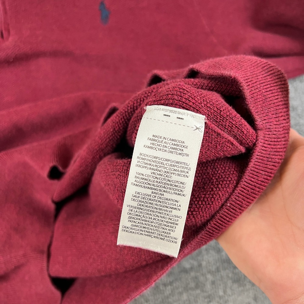 Polo Ralph Lauren 1/4 Zip Sweater Mens XL Red Pima Cotton Pullover Knit Pony - Picture 4 of 10